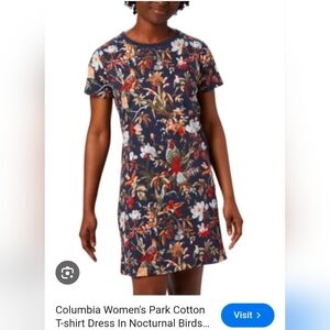 Columbia Park Nocturnal Birds N Branches Printed T-Shirt Dress Size XS